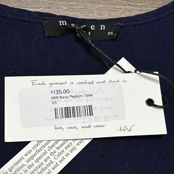 Maven West Peplum Navy Blue Tank Size XS - Picture 9 of 10